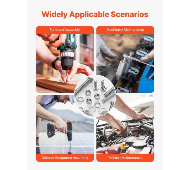 246 dalių veržlių ir varžtų rinkinys baldams5