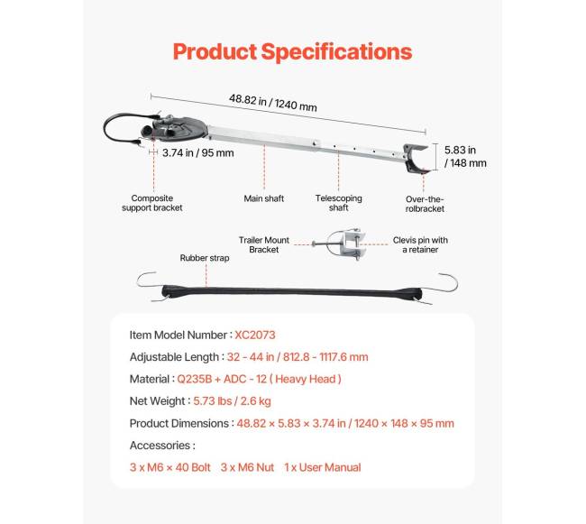 Reguliuojamas transomo stabilizatorius 82-111 cm6