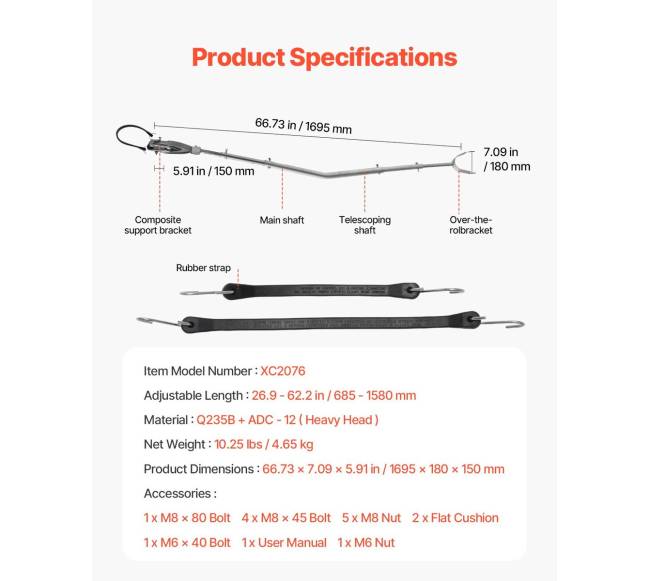 Reguliuojamas tranco laikiklis 685–1580 mm6