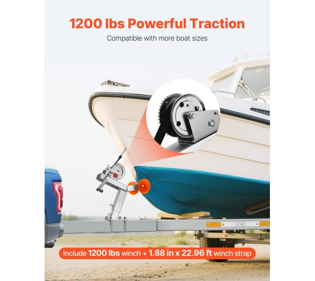 Laivų priekabos gervės laikiklis su ritiniu 544 kg1