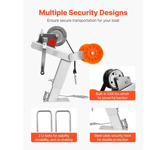 Laivų priekabos gervės laikiklis su ritiniu 544 kg5