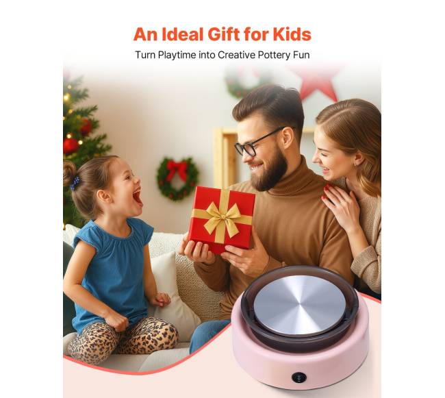 Rožinis mini keramikos ratas vaikams5