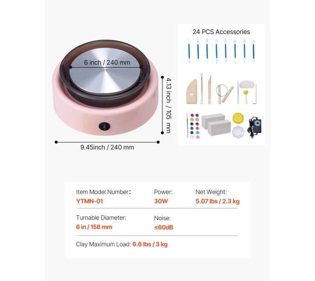 Rožinis mini keramikos ratas vaikams6