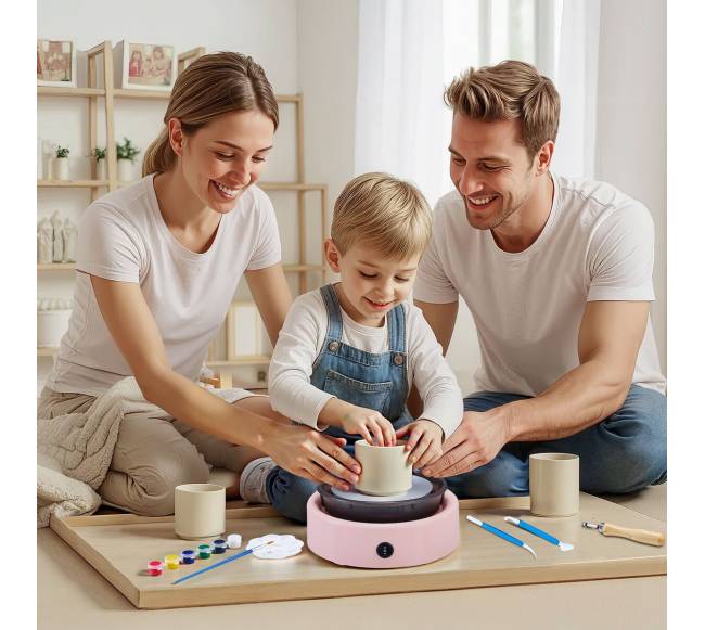 Rožinis mini keramikos ratas vaikams7