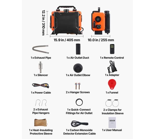 Mobilus 8KW dyzelinis oro šildytuvas su distanciniu pultu6