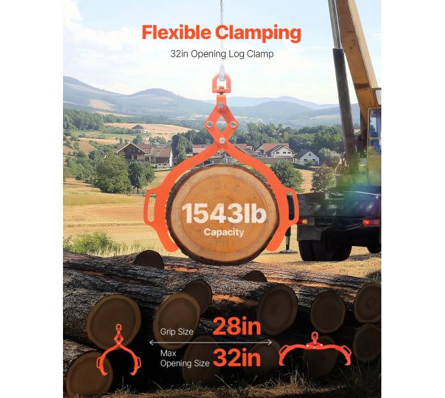 81 cm rąstų kėlimo žnyplės su dviem nagais1