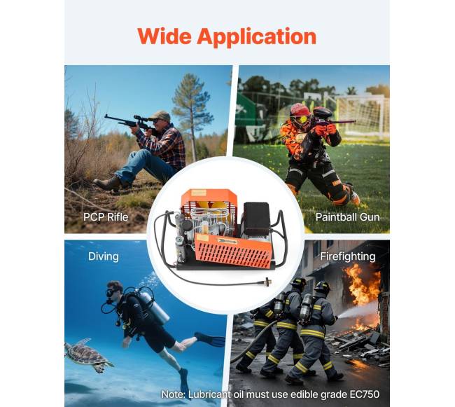 PCP oro kompresorius 4500PSI su keturiais cilindrais5