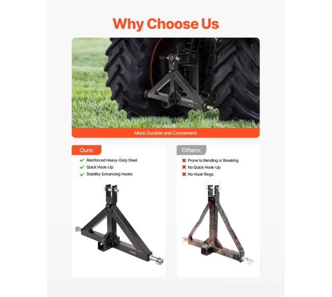 3 taškų gilės laikiklio adapteris 3000 kg3