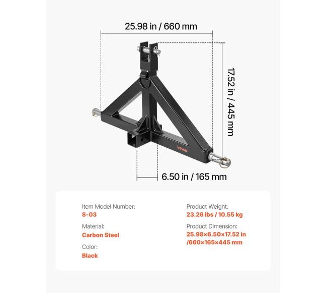 3 taškų gilės laikiklio adapteris 3000 kg6