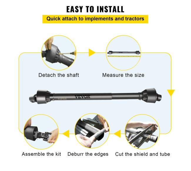Juodas PTO velenas traktoriui Series 45
