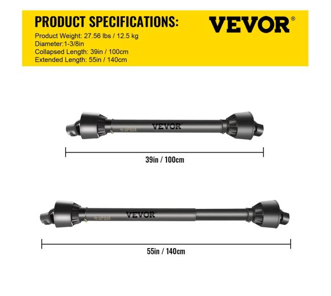 Juodas PTO velenas traktoriui Series 46