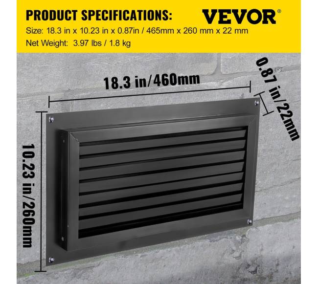 rūsio grindų užtvindymo ventiliacijos anga 20x40 cm6