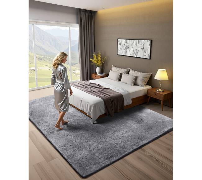 Pliušiniai kilimai vidaus naudojimui, dūminės pilkos 2.44 x 3.05 m1