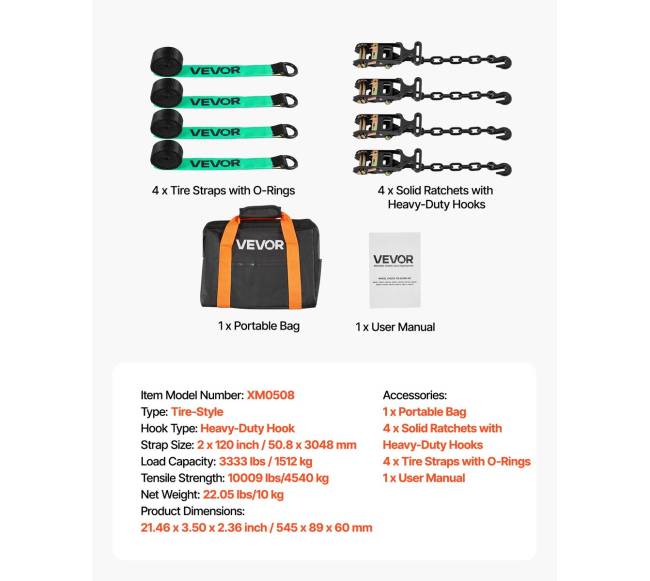 Ratų blokavimo diržų komplektas su laikikliais6