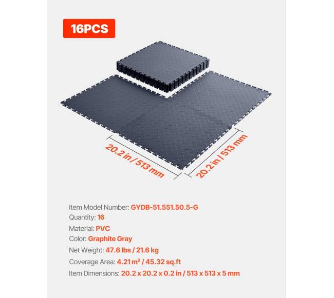 Garažo grindų plytelės sujungimui, 16 vnt.6