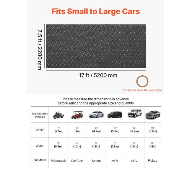 Garažo grindų kilimas, 2,28 x 5,2 m, PVC1