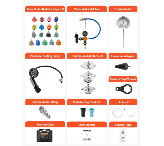 Antifrizo slėgio testavimo rinkinys, 47 vnt.6