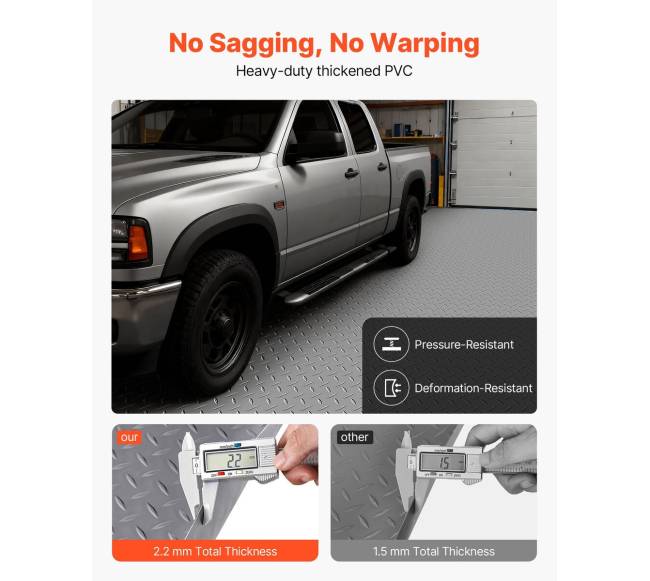 Garažo grindų kilimėlis 2,28 x 6,1 m, pilka2