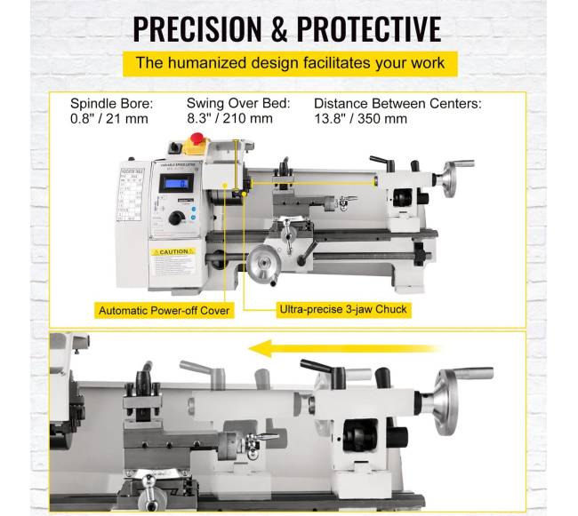 Mini metalo tekinimo staklės 8x14, 600W4