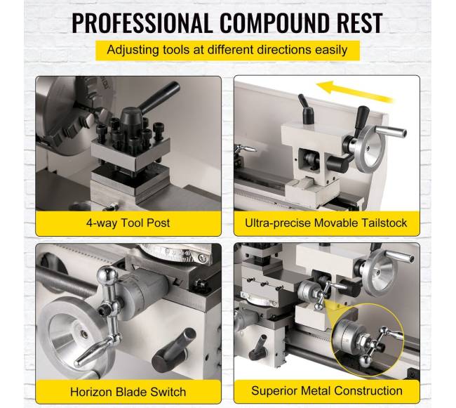 Mini metalo tekinimo staklės 8x14, 600W5