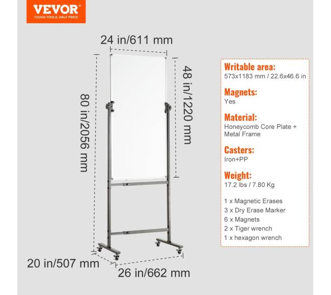 Sulankstoma magnetinė baltos lentos lenta6