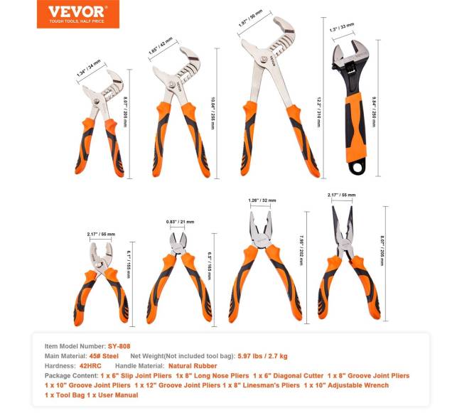 8 dalių replės ir reguliuojamas veržliaraktis6