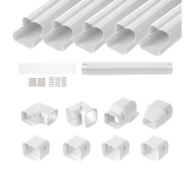 Oro kondicionieriaus linijos dangtis 76mm 311cm PVC, baltas0