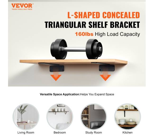 Plieninis lentynos laikiklis 26 cm x 10 cm1