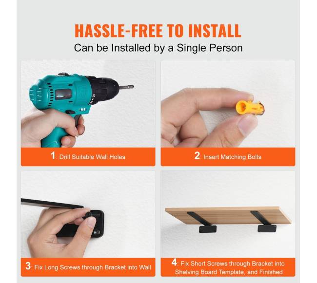 Plieninis lentynos laikiklis 26 cm x 10 cm4