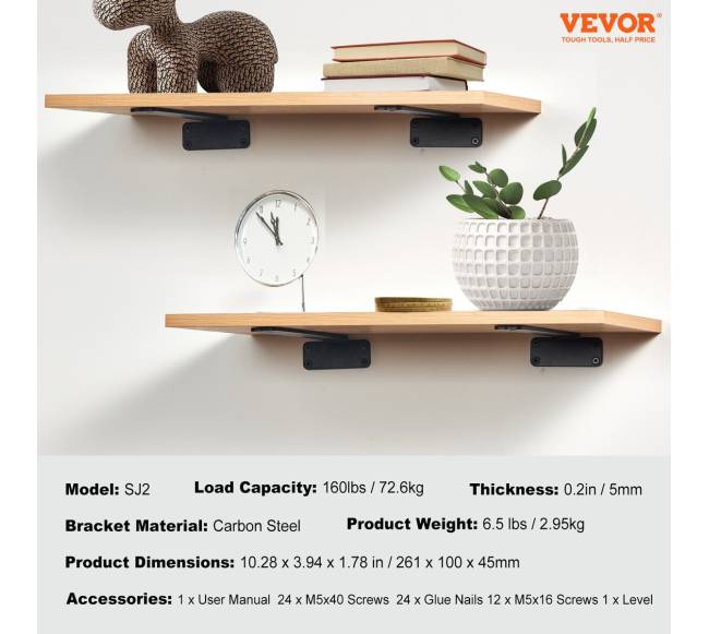 Plieninis lentynos laikiklis 26 cm x 10 cm6