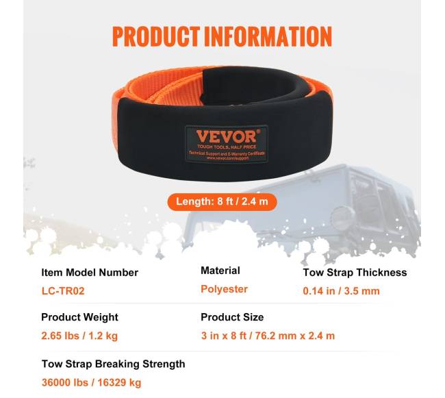 Vilkties diržas 76 mm, 2.4 m6