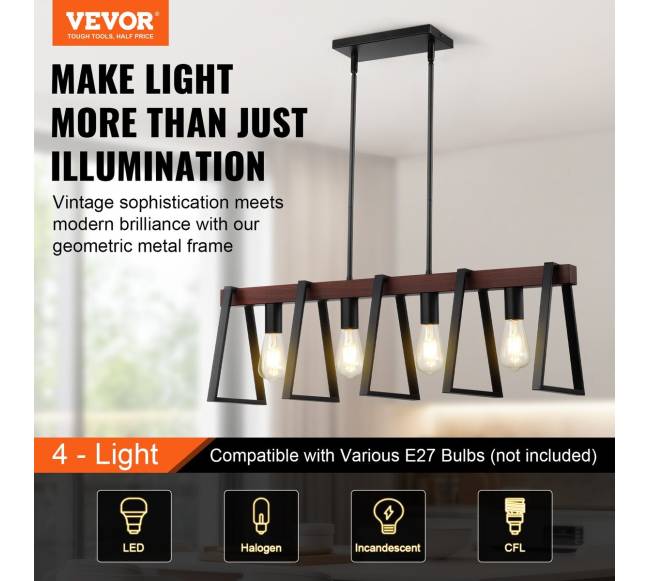 Virtuvės salos pakabinamas šviestuvas 4 šviesos2