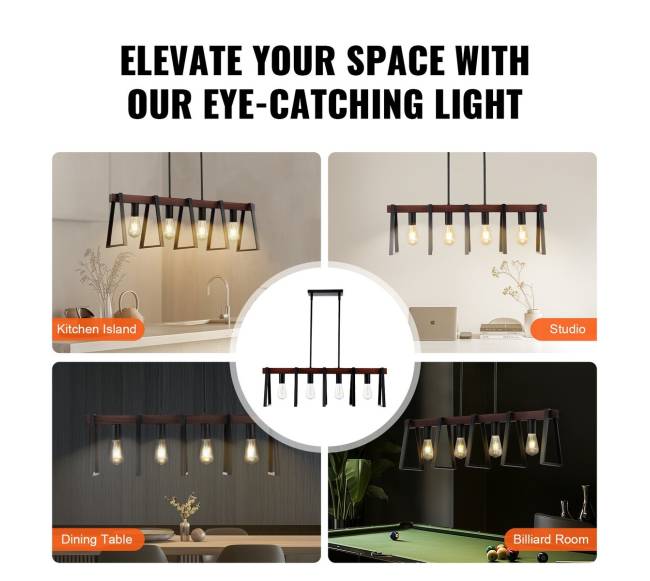 Virtuvės salos pakabinamas šviestuvas 4 šviesos6