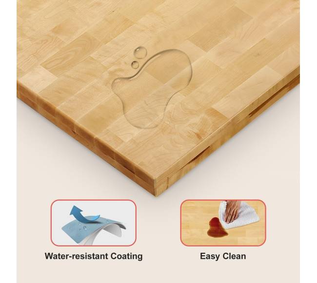 Klevo medžio stalo viršus 150 x 75 cm4