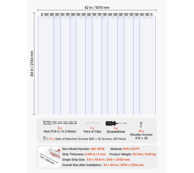 PVC durų užuolaidos šaldytuvams 107 x 213 cm1