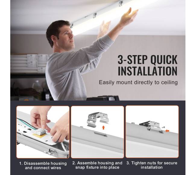 4 vienetai LED sandariniai šviestuvai 4ft 60W3