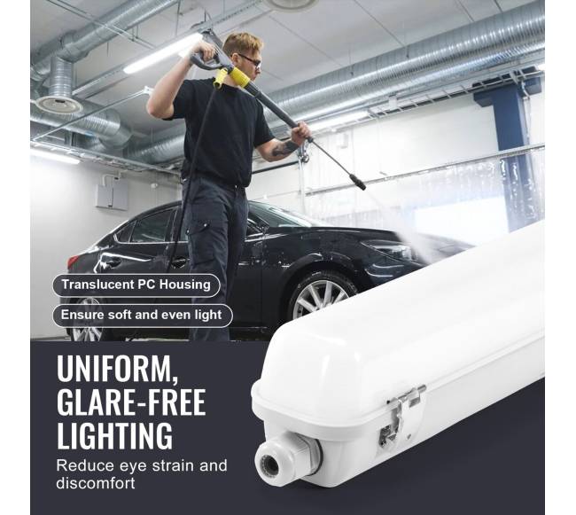 4 vienetai LED sandariniai šviestuvai 4ft 60W6