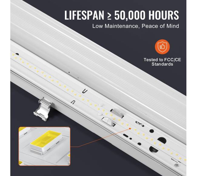 4 vnt. 122 cm LED šviestuvas reguliuojamas4