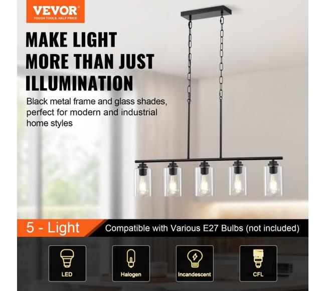 5 lempučių šviestuvas virtuvei2