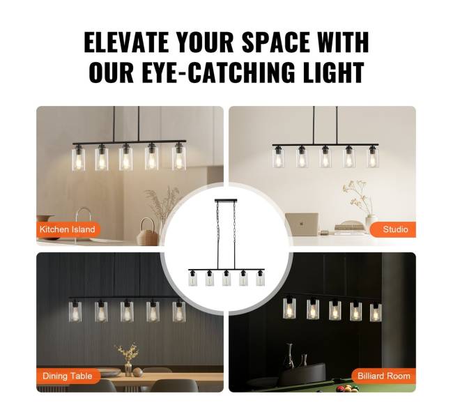 5 lempučių šviestuvas virtuvei6