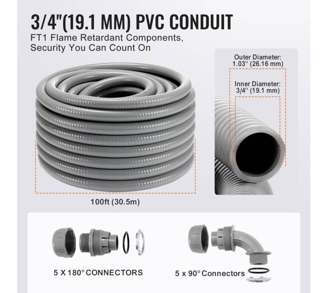 Lankstus PVC vamzdynas 34 in 30.5 m3