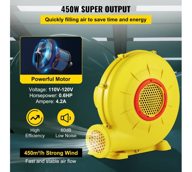 Pripučiamųjų batutų oro pūstuvas 450W2