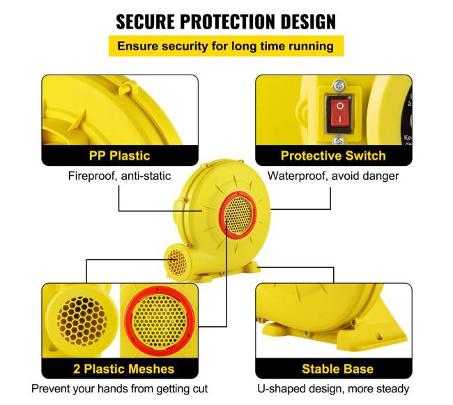 Pripučiamųjų batutų oro pūstuvas 450W3