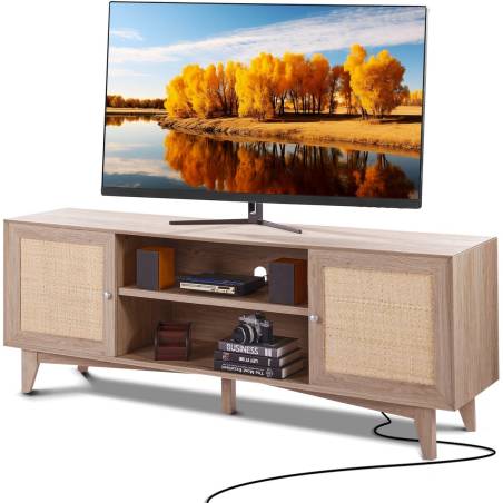 Rataninė TV spintelė 191 cm ąžuolo0