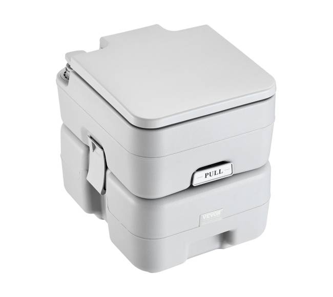 Nešiojamas tualetas su praplovimu ir krepšiu0