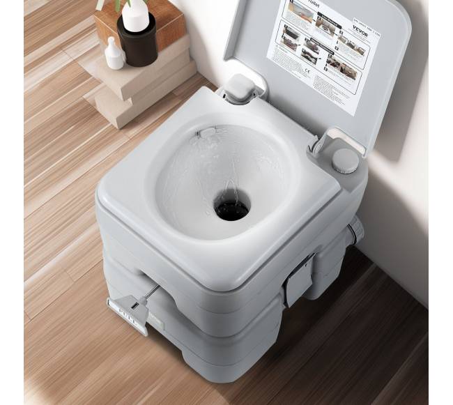 Nešiojamas tualetas su praplovimu ir krepšiu7