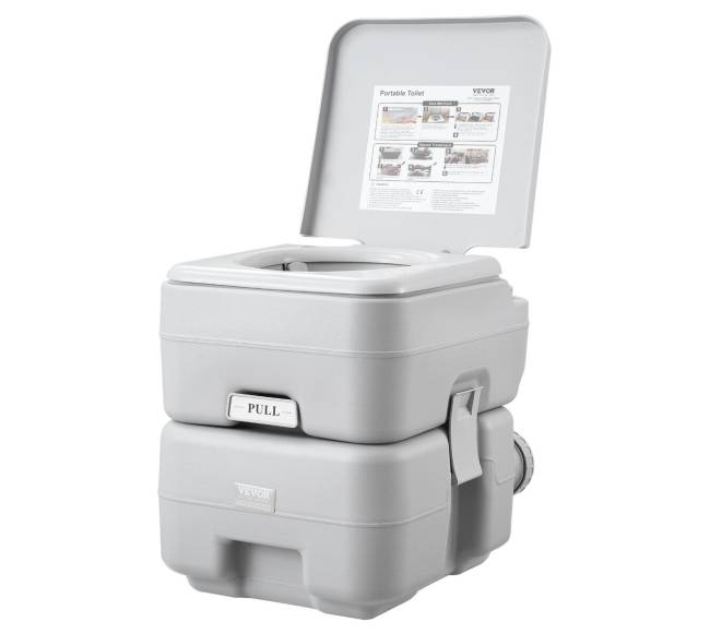 Nešiojamas tualetas su praplovimu ir krepšiu8