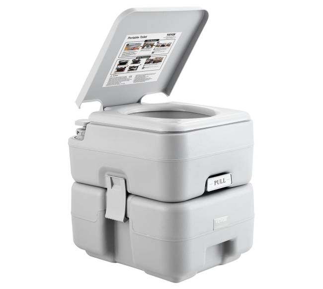 Nešiojamas tualetas su praplovimu ir krepšiu9