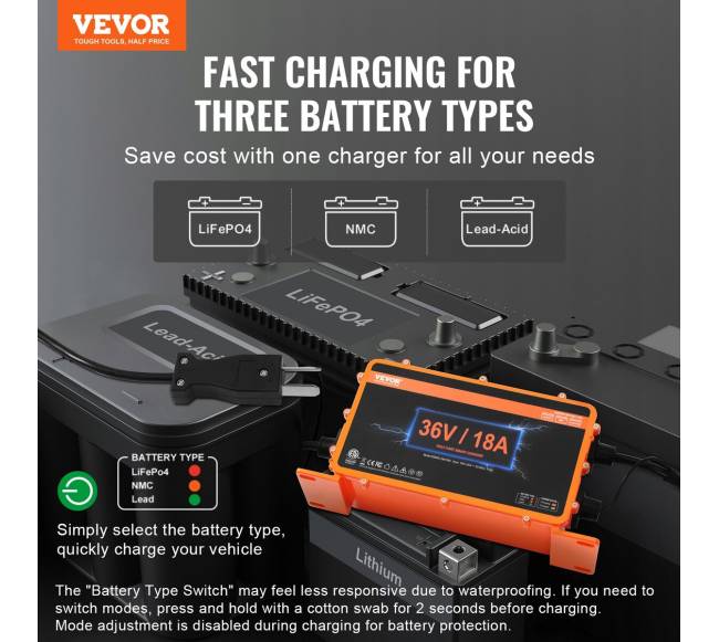 36 V 18 A golfo vežimėlio baterijos įkroviklis1