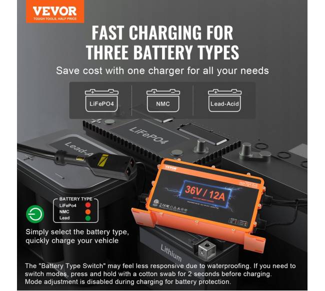 36 voltų 12 A golfo vežimėlio įkroviklis2